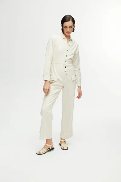 Nocturne Gabardine Jumpsuit In White