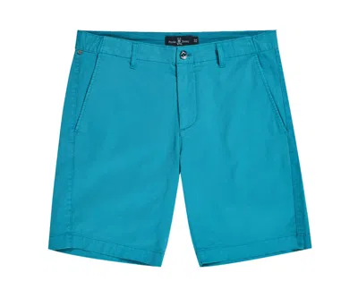 Psycho Bunny Diego Twill Flat Front Shorts In Blue