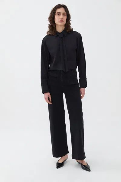 Nocturne High Waisted Wide Leg Jeans In Black