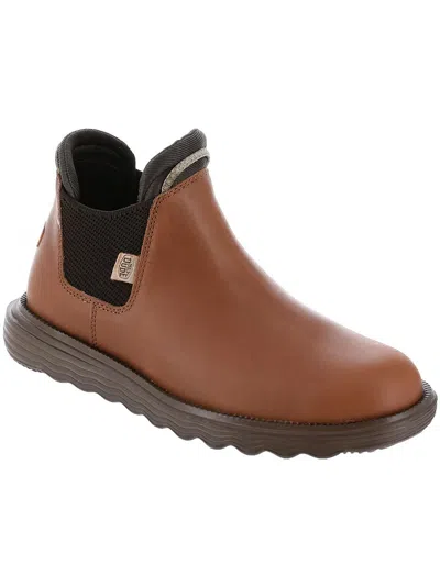 Hey Dude Branson Boot Womens Leather Casual Chelsea Boots In Green