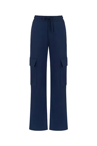 Nocturne Cargo Pants With Elastic Waistband In Blue