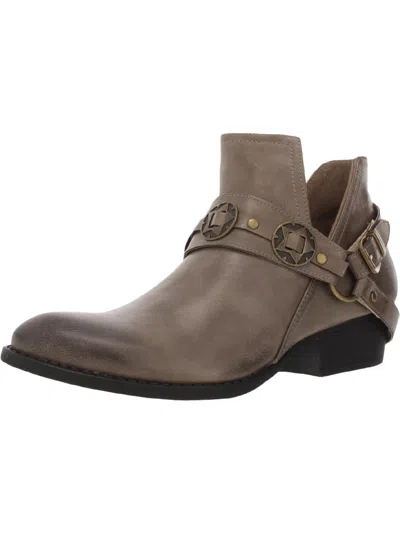 Gc Shoes Elisa Womens Faux Leather Slip On Ankle Boots In Grey