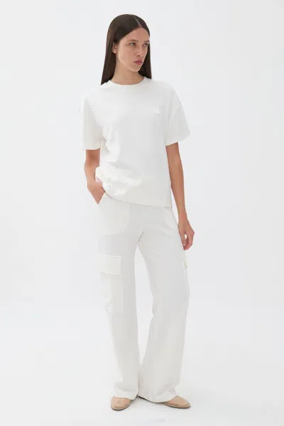 Nocturne Cargo Pants With Elastic Waistband In White