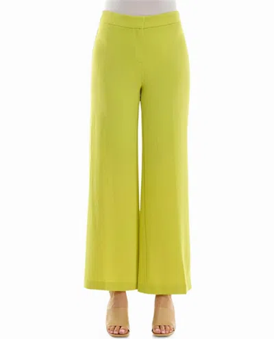 Nicole Miller Claire Stretch Crepe Wide Leg Pants In Citrine In Multi