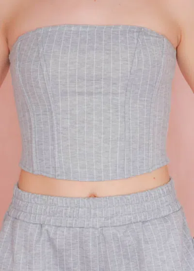 Pretty Garbage Corset Top In Heather Grey In Grey