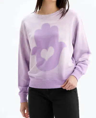 Chrldr Big Hamsa Heart Crewneck Sweatshirt In Sunfaded Orchid In Multi