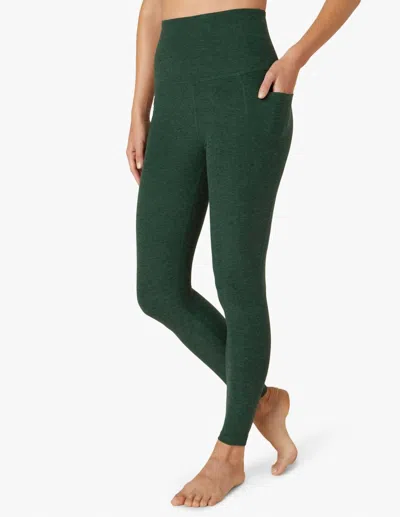 Beyond Yoga Spacedye Out Of Pocket High Waisted Midi Legging In Forest Green Pine In Green