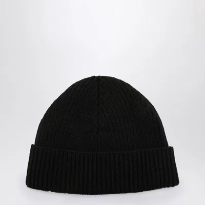 Shop Ami Alexandre Mattiussi Ami Paris Ami De Couer Knitted Hat In Black