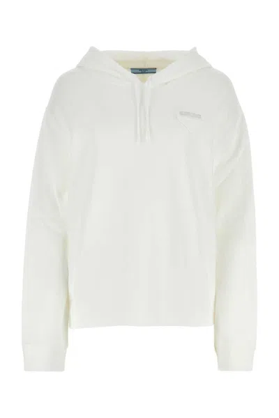 Shop Prada Sweatshirts In White