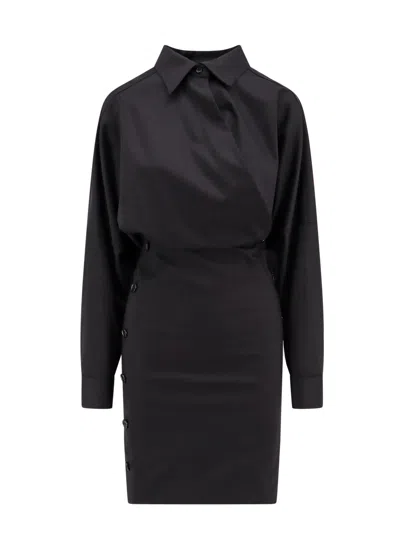 PHILOSOPHY WOOL BLEND DRESS WITH SLITS AND BUTTONS 