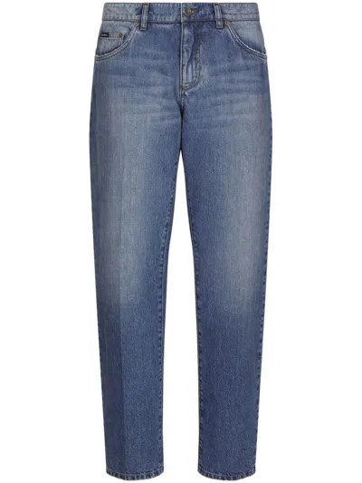 Shop Dolce & Gabbana Straight Mid-rise Jeans In Blue