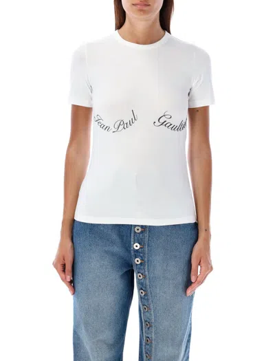 Shop Jean Paul Gaultier Jpg Signature T-shirt In White