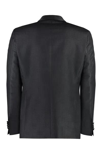 Hugo Boss Boss Single-breasted Virgin Wool Jacket In Black