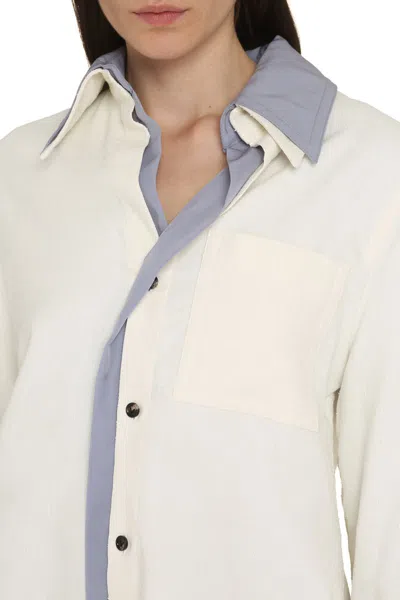 Shop Bottega Veneta Cotton And Viscose Shirt In White