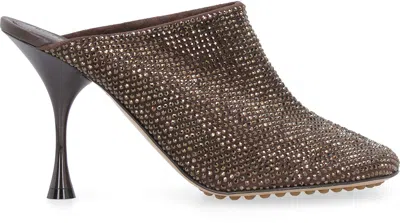 BOTTEGA VENETA BOTTEGA VENETA SPARKLE DOT SOCK LEATHER MULES 