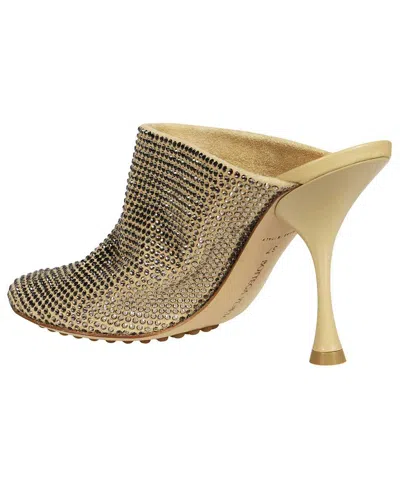 Bottega Veneta Sparkle Dot Sock Mule In Beige