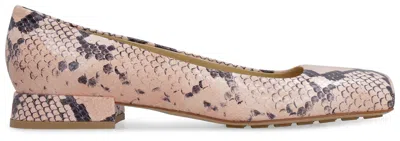 Shop Bottega Veneta Tower Leather Shoes In Animalier