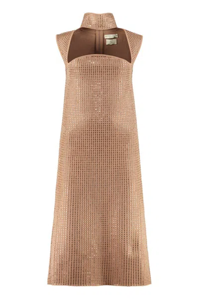 Shop Bottega Veneta Turtleneck Sweater-dress In Brown