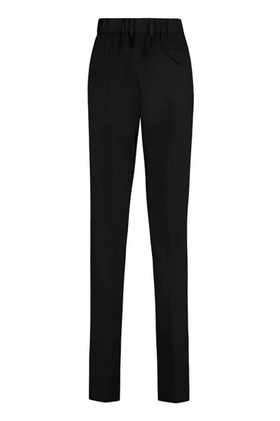 Shop Bottega Veneta Virgin Wool Trousers In Black