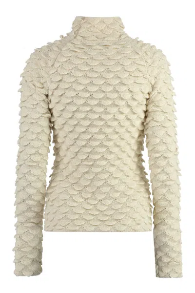 Bottega Veneta Wool Turtleneck Sweater In Panna