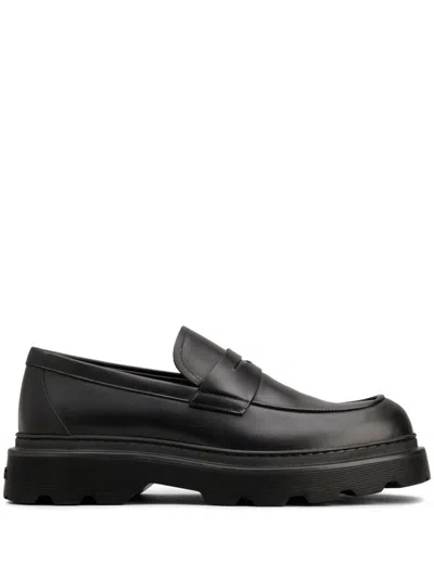 Shop Tod's Carrarmato Loafer Shoes In Black