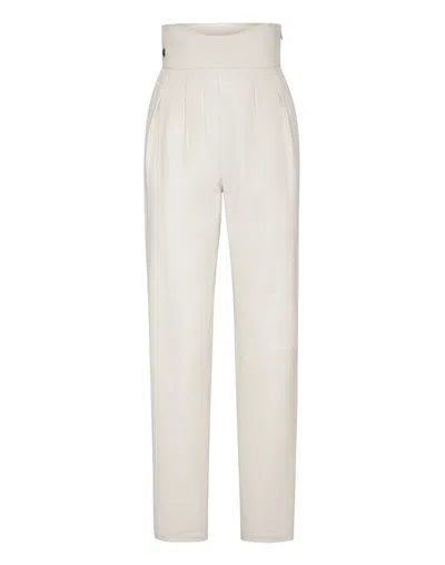 Philipp Plein Lambskin Trousers Iconic Plein In White