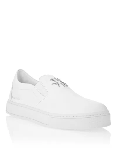 Philipp Plein Hexagon Low Slip-on Sneakers In White