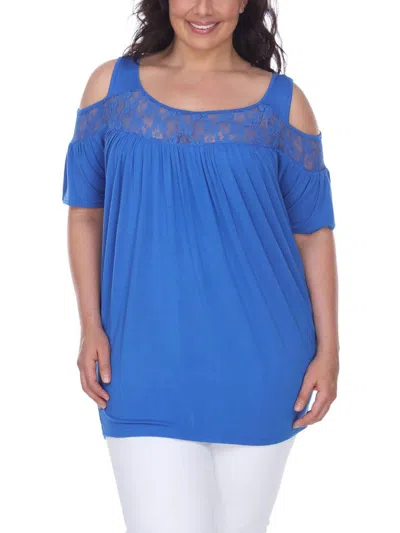 White Mark Plus Size Bexley Tunic Top In Blue