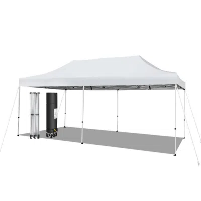Hivvago 10 X 20 Feet Outdoor Pop-up Patio Folding Canopy Tent-white