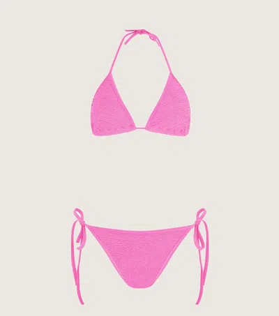 Hunza G Gina Triangle Bikini Set In Pink In Bubblegum