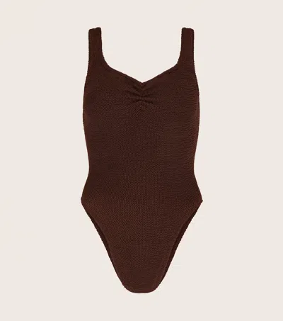 Hunza G Tonya Swim In Metallic Chocolate