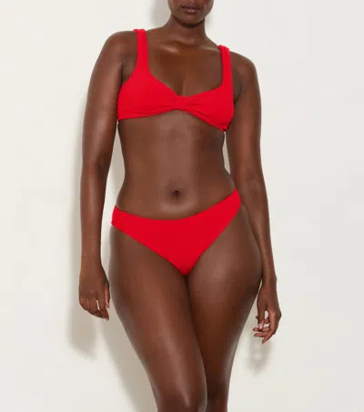 Hunza G Bonnie Seersucker Bikini In Red