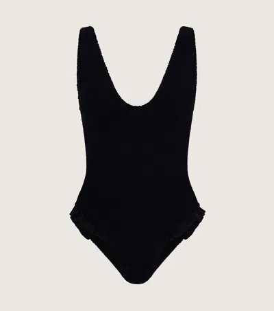 Hunza G Lisa Ruffled Swimsuit In Black