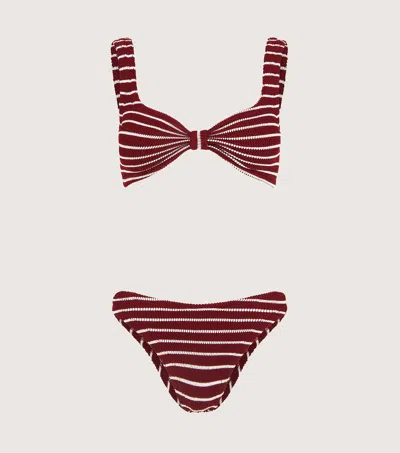 Hunza G Bonnie Bikini In Wine/white