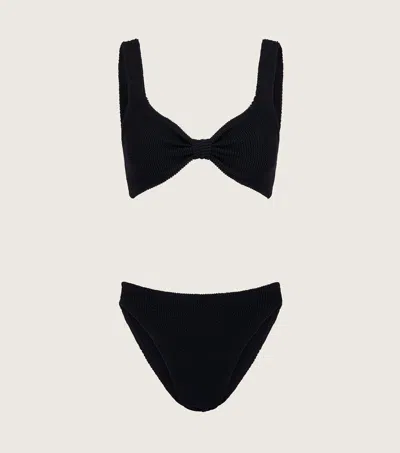 Hunza G Juno Crinkled Bikini Set In Black