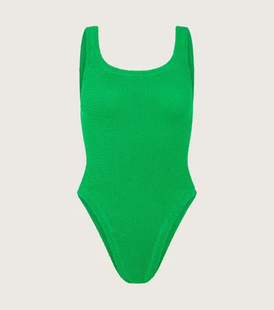 Hunza G Square-neck High-cut One-piece Swimsuit In Emerald