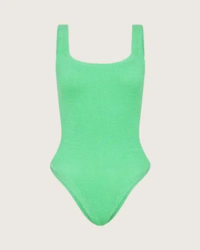 Hunza G Womens Lime Nile Square-neck Swimsuit In Lime