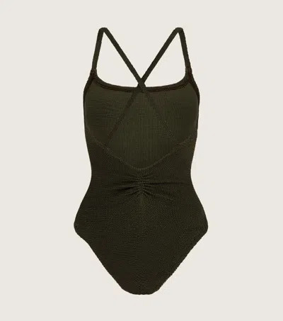 Hunza G Bette Swim In Metallic Khaki