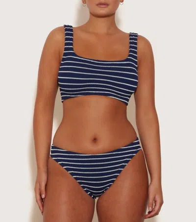 Hunza G Xandra Seersucker Bikini In Navy/white
