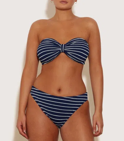 Shop Hunza G Coverage Jean Bikini In Navy/white