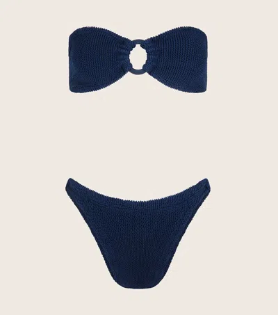 Hunza G Gloria Bikini With Tonal Hoops In Navy