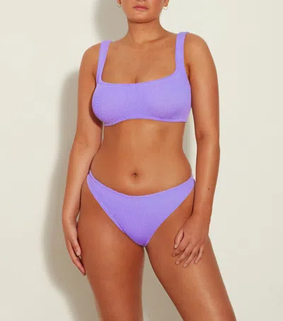 Hunza G Xandra Square Neckline Bikini Set In Lilac