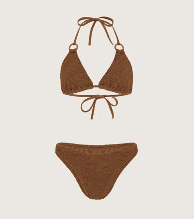 Hunza G Eva Bikini In Metallic Cocoa