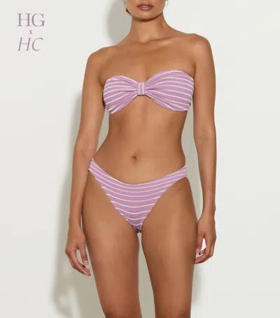 Shop Hunza G X Helena Christensen Jean Bikini | One Size Swimwear |  In Lavender/white