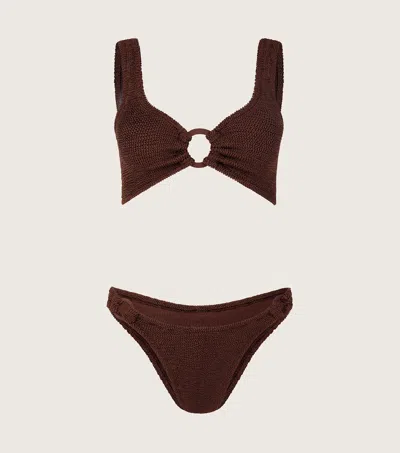 Hunza G Hallie Bikini In Metallic Chocolate