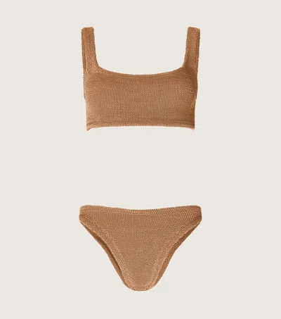 Hunza G Xandra Bikini In Metallic Cocoa