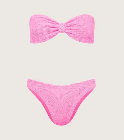 Hunza G Tina Bikini Beachwear In Rose-pink Polyamide In Pink