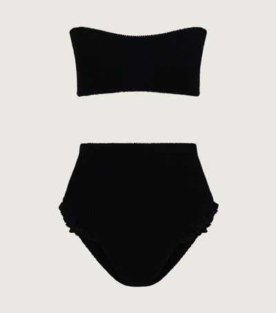 Hunza G 'shay' Bandeau Bikini Set In Black