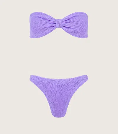 Hunza G Jean Crinkle-finish Bikini In Lilac