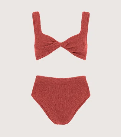 Hunza G Jamie Bikini In Metallic Rosewood